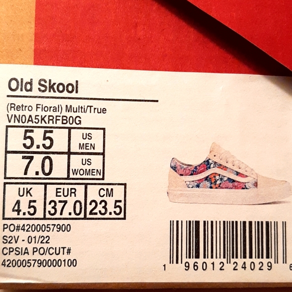 Vans Old Skool 🌼🌸Retro Floral 🌸🌼 *NIB* - Picture 9 of 9